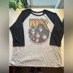 Vintage KISS 1982 10th Anniversary Tour Baseball Tee